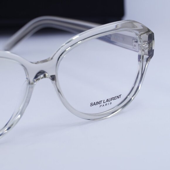 Saint Laurent SL411 004 Square Eyeglasses 57mm - Transparent - Picture 2 of 10